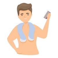 Man hair comb icon cartoon vector. Man loss hair vector