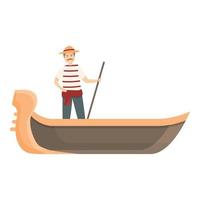 Italy gondola icon cartoon vector. Venice boat vector