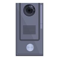 Doorbell intercom icon cartoon vector. Video system vector