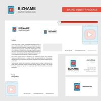 Video Business Letterhead Envelope and visiting Card Design vector template