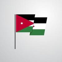 vector de diseño de bandera ondeante de jordania