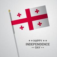 Georgia Independence day typographic design with flag vector