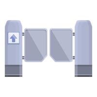 Control automatic gate icon, cartoon and flat style vector