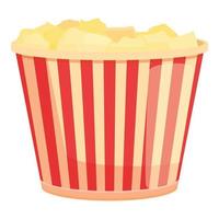 Takeaway popcorn icon, cartoon style vector