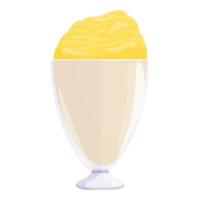 Lemon ice cream icon, cartoon style vector