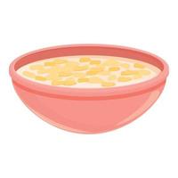 Oatmeal icon cartoon vector. Milk bowl vector