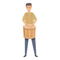 vector de dibujos animados de icono de baterista de mano callejera. gente músico
