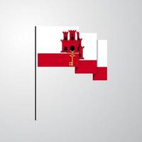 Gibraltar waving Flag creative background vector