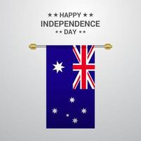 fondo de bandera colgante del día de la independencia de australia vector