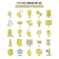 Business Finance Icon Set Yellow Futuro Latest Design icon Pack vector