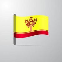 Chuvashia waving Shiny Flag design vector