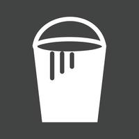 Paint Bucket Glyph Inverted Icon vector