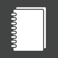 Spiral Notebook Glyph Inverted Icon vector