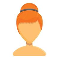 Elegant hairstyle icon, cartoon style vector