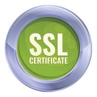 icono de certificado SSL privado, estilo de dibujos animados vector