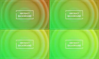 four sets of green radial gradient abstract background with frame. simple, modern and color design. orange, yellow and dark orange. use for homepage, backgdrop, wallpaper, poster, banner or flyer