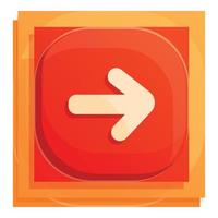 Forward button icon, cartoon style vector