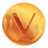 Vericoin cryptocurrency icon, cartoon style vector