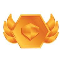 Ranking gold diamond icon, cartoon style vector