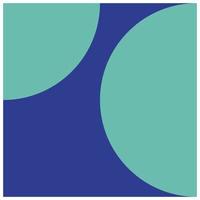 Quarter and half circle isolated on blue background. Simple and unique geometric background. Editable background geometry abstract vector