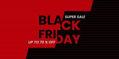 Black Friday design with red and black background, typography and horizontal lines pattern. simple, modern and minimal style. suitable for banner, flyer, promotion, advertising, web, social and ads vector