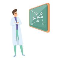 Lesson scientist icon, cartoon style vector