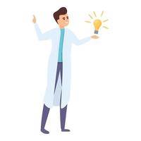 Research scientist idea icon, cartoon style vector