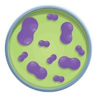 Petri dish lab icon, cartoon style vector