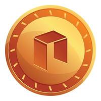 Neo cryptocurrency icon, cartoon style vector