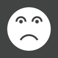 Disappointed Glyph Inverted Icon vector