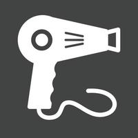 Hair Dryer Glyph Inverted Icon vector