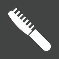 Hair Brush Glyph Inverted Icon vector