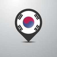 Korea South Map Pin vector