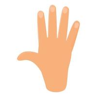 Five fingers hand gesture icon, cartoon style vector