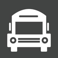 School bus Glyph Inverted Icon vector