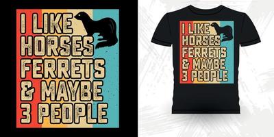 hombres mujeres amantes de los animales divertido hurón propietario retro vintage hurón diseño de camiseta vector