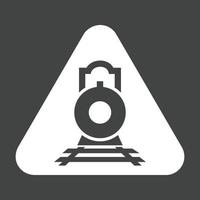 icono de glifo de señal de ferrocarril invertido vector