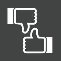 Thumbs Up Down Glyph Inverted Icon vector