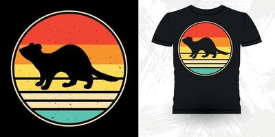 hombres mujeres amantes de los animales divertido hurón propietario retro vintage hurón diseño de camiseta vector