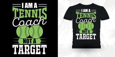 soy un entrenador de tenis no un objetivo jugador de tenis profesional divertido diseño de camiseta de tenis vintage retro divertido vector