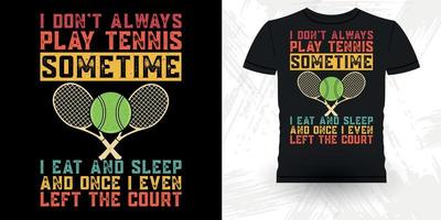 Men Women Professional Tennis Player Funny Retro Vintage Tennis T-shirt Design vector