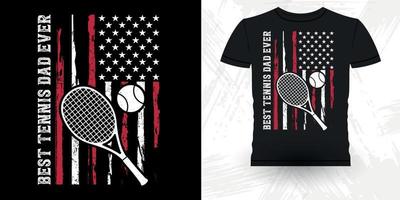 Dad Lover American Flag Funny Professional Tennis Player Funny Retro Vintage Tennis T-shirt Design vector