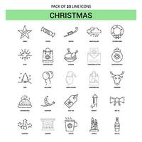 Christmas Line Icon Set 25 Dashed Outline Style vector