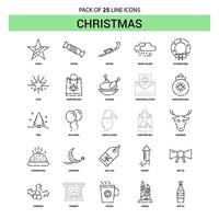 Christmas Line Icon Set 25 Dashed Outline Style vector