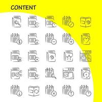 Content Hand Drawn Icon Pack For Designers And Developers Icons Of Web Content Detail Web Book Content Calendar Date Vector