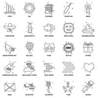 25 conjunto de iconos de línea de mezcla de concepto de negocio vector