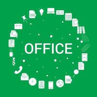 Office Icon Set Infographic Vector Template