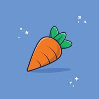 Fresh carrot vegetable cartoon icon illustration. Vegetable concept vector