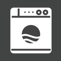 Washing Machine Glyph Inverted Icon vector