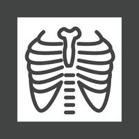 icono invertido del glifo de rayos x de los pulmones vector